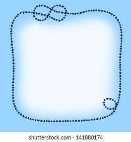 Navy blue rope frame background for your text or photo, vector