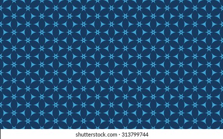 Navy blue seamless floral pattern vector