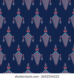 Azul-marinho Padrão sem costura por Geometria Design Índio Navajo Asteca Étnico Tradicional Decoração Abstrata Tribo Têxtil Abstract 