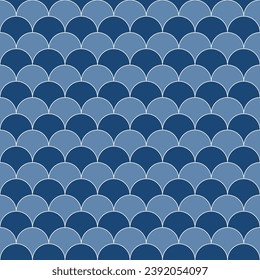 Navy blue shade fish scales pattern. fish scales pattern. fish scales seamless pattern. Decorative elements, clothing, paper wrapping, bathroom tiles, wall tiles, backdrop, background.