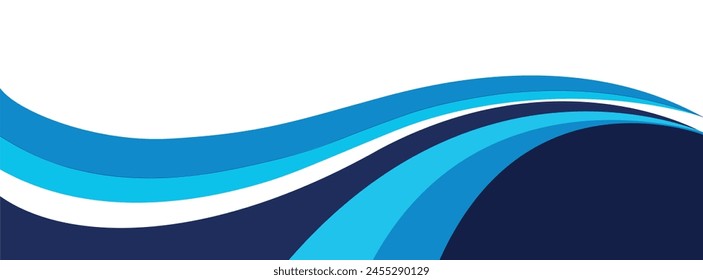 Navy Blue, Skyblue and white abstract wavy background vector illustration isolated design for banners and posters