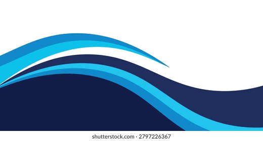 Navy Blue, Skyblue and white abstract wavy background vector illustration isolated design for banners and posters