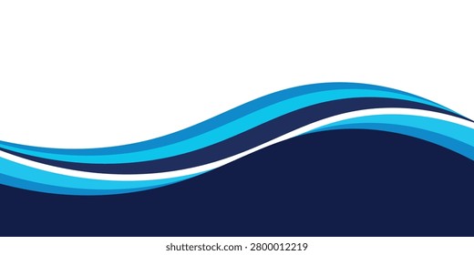 Navy Blue, Skyblue and white abstract wavy background vector illustration isolated design for banners and posters