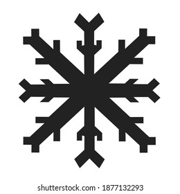 Navy blue snowflake vector icon