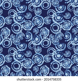 Navy Blue Tie Dye Seamless Pattern Background