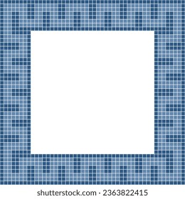 Marco de baldosas azul marino, marco o fondo de mosaico mosaico, fondo de mosaico, patrón sin costura, patrón sin costuras mosaico, textura o fondo de azulejos mosaicos. Baldosas murales en el cuarto de baño, baldosas en la piscina.