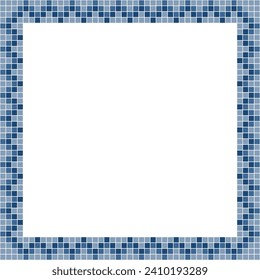 Marco de baldosas azul marino, marco o fondo de mosaico mosaico, fondo de mosaico, patrón sin costura, patrón sin costuras mosaico, textura o fondo de azulejos mosaicos. Baldosas murales en el cuarto de baño, baldosas en la piscina.