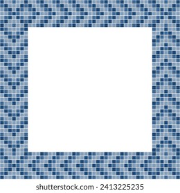 Marco de baldosas azul marino, marco o fondo de mosaico mosaico, fondo de mosaico, patrón sin costura, patrón sin costuras mosaico, textura o fondo de azulejos mosaicos. Baldosas murales en el cuarto de baño, baldosas en la piscina.