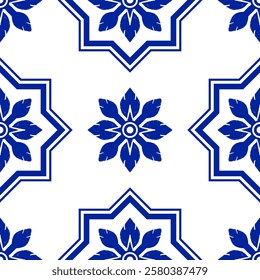 Navy Blue Tile. Vector tile pattern