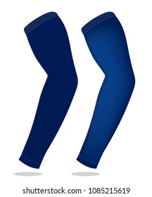 Navy Blue UV Protection Arm Sleeve Vector For Template