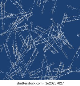 Navy Blue Vector seamless check pattern. Allover pattern. Ink grunge grid 