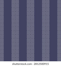 Navy Blue Vertical Striped Woven Texture Seamless Pattern

