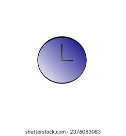 Navy blue Wall clock in vector format with a simple but nice design.Displays the time at 3:00 p.m. or as the letter L.
