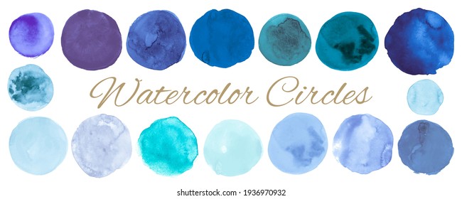 Navy Blue Watercolor Dots. Abstract Acrylic Shapes on Paper. Ink Circles Illustration. Grunge Watercolor Dots. Isolated Spots Drawing. Light Splash. Brush Stroke Drops. Blue Watercolor Dots.