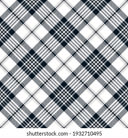 Navy blue and white argyle plaid. Stylish pattern for textile, paper and other prints.