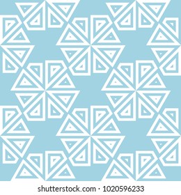 Navy blue and white geometric ornament. Seamless pattern for web, textile and wallpapers