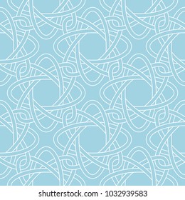 Navy blue and white geometric ornament. Seamless pattern for web, textile and wallpapers