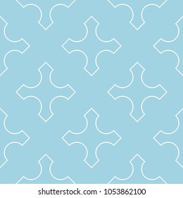 Navy blue and white geometric ornament. Seamless pattern for web, textile and wallpapers