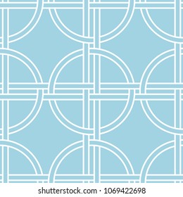 Navy blue and white geometric ornament. Seamless pattern for web, textile and wallpapers