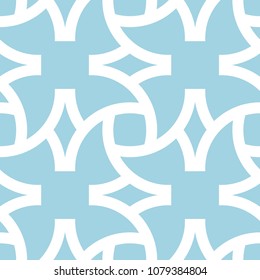 Navy blue and white geometric ornament. Seamless pattern for web, textile and wallpapers