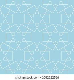 Navy blue and white geometric ornament. Seamless pattern for web, textile and wallpapers