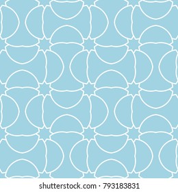 Navy blue and white geometric ornament. Seamless pattern for web, textile and wallpapers