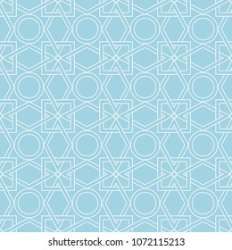 Navy blue and white geometric seamless pattern for web, textile and wallpapers