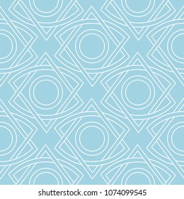 Navy blue and white geometric seamless pattern for web, textile and wallpapers