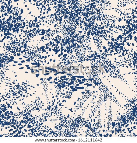 Navy Blue and White Leopard Skin Print. Animal Camouflage Background. Leopard Vector Seamless Pattern. Animal Abstract Texture. African Rapport Pattern. Watercolor Camouflage Design. Spot Tile. 