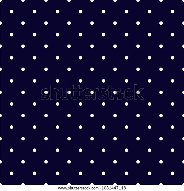 ネイビー青と白のポルカドットシームレスパターン 暗いネイビー青の背景 にクラシックな白いポルカドットのシームレスパターン のベクター画像素材 ロイヤリティフリー