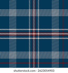 navy blue and white with red strip plaid pattern