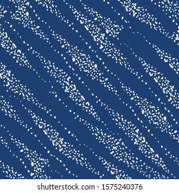 Navy Blue and White Vector seamless check pattern. Allover pattern. Ink grunge grid. Hand drawn seamless check pattern. Graphic background with ethnic tartan. Seamless check pattern background.