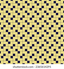 Navy Blue and Yellow Geometric Elements Mosaic