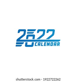 calendario de degradado azul-azul marino 2022. Año nuevo 2022