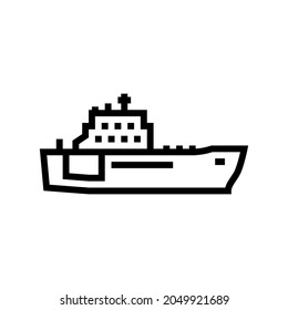 vector de icono de línea de barco marino. signo de barco marino. símbolo de contorno aislado ilustración negra