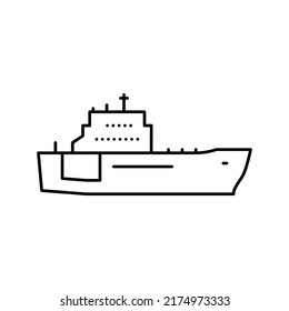 vector de icono de línea de barco marino. signo de barco marino. símbolo de contorno aislado ilustración negra