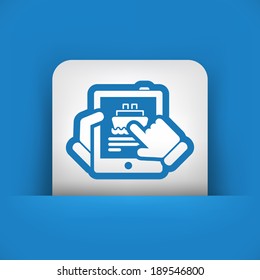 Navy booking on tablet