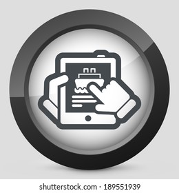 Navy booking on tablet