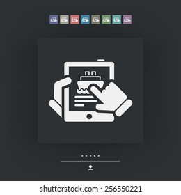Navy booking on tablet