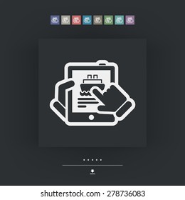 Navy booking on tablet