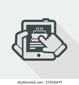 Navy booking on tablet