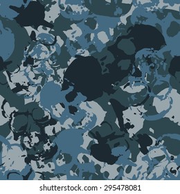 Navy Camouflage Seamless Background Pattern