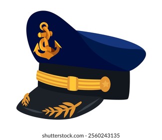 navy captain peaked cap isolated