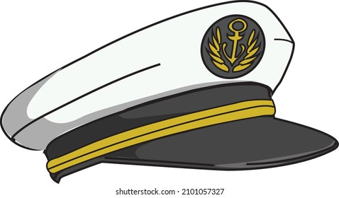 Navy Captain's Hat, with anchor and bay leaves emblem, gold plating