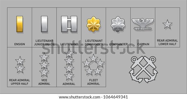 Coast Guard Enlisted Rank Insignia Isolated Stock Vector Royalty Free ...