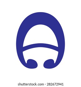 Navy colored capital letter A isolated on white background. Logo template, design element