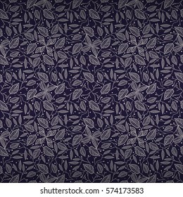 Navy coral geometric seamless pattern in floral style. Smooth mosaic repeatable backdrop. Colorful, contrast design for surface, banner, game or other purpose.