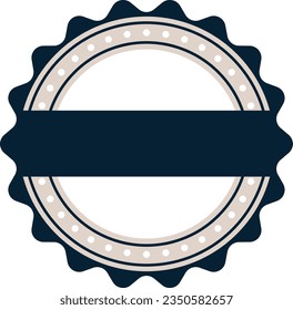 Navy Cream Circle Badge Element