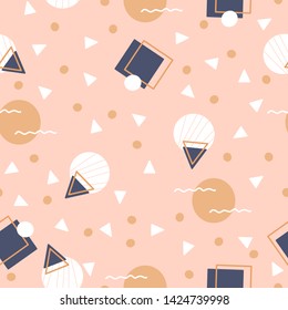 Navy and cream geometric design in a seamless pattern, perfect to use on the web, as a background or in print, for pattern design.  Elegant seamless pattern, Geometric vector background