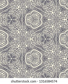 Navy and Cream Geometric Seamless Repeat Vector Pattern